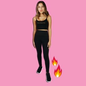 High waisted leggings w/mesh insert and pockets